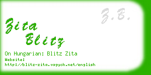 zita blitz business card